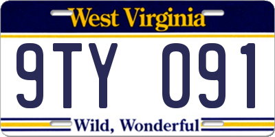 WV license plate 9TY091