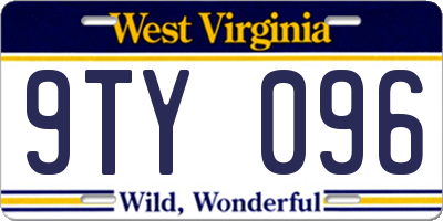 WV license plate 9TY096