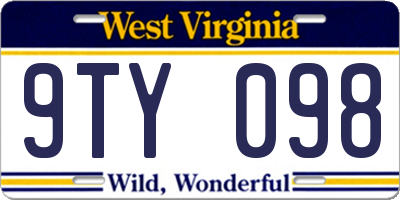 WV license plate 9TY098