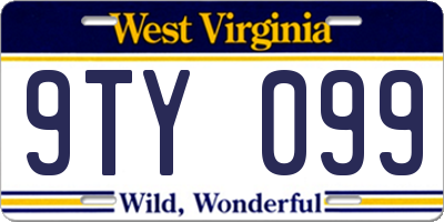 WV license plate 9TY099