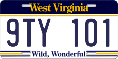 WV license plate 9TY101