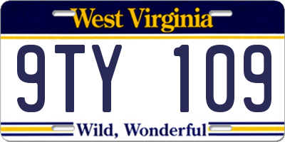 WV license plate 9TY109