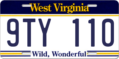 WV license plate 9TY110