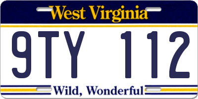 WV license plate 9TY112