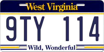 WV license plate 9TY114