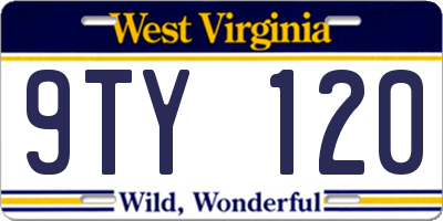 WV license plate 9TY120