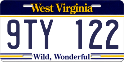 WV license plate 9TY122