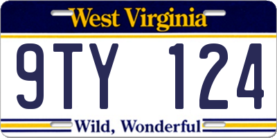 WV license plate 9TY124