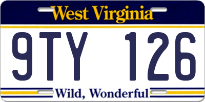 WV license plate 9TY126