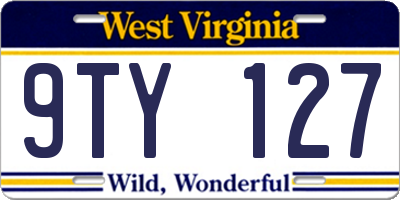 WV license plate 9TY127