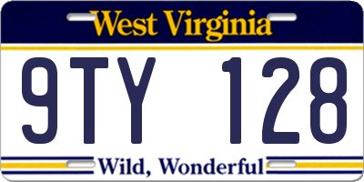 WV license plate 9TY128