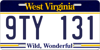 WV license plate 9TY131