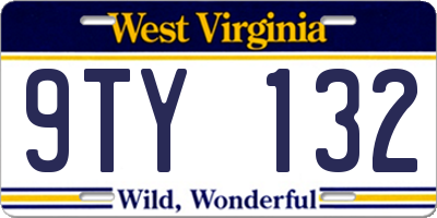 WV license plate 9TY132