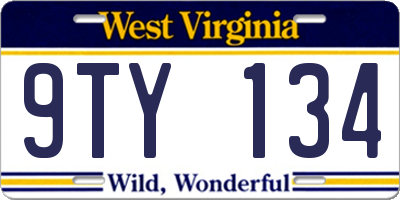 WV license plate 9TY134