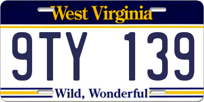 WV license plate 9TY139