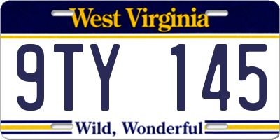 WV license plate 9TY145