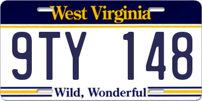 WV license plate 9TY148