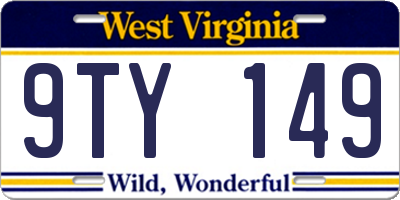 WV license plate 9TY149