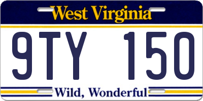 WV license plate 9TY150