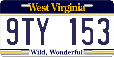 WV license plate 9TY153