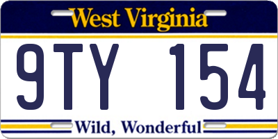 WV license plate 9TY154