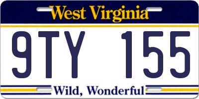 WV license plate 9TY155