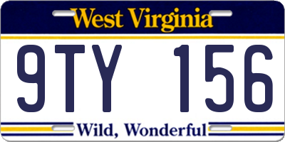 WV license plate 9TY156