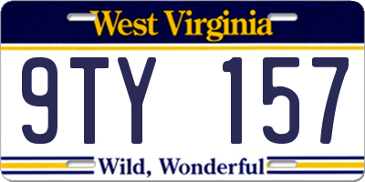 WV license plate 9TY157