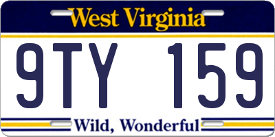 WV license plate 9TY159