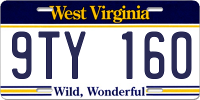WV license plate 9TY160