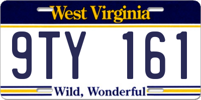 WV license plate 9TY161