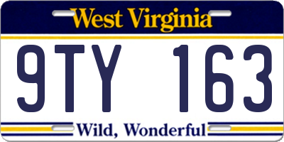 WV license plate 9TY163