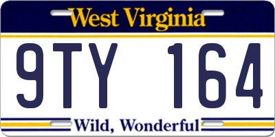 WV license plate 9TY164