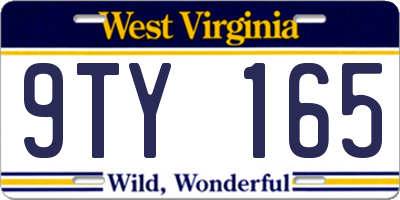 WV license plate 9TY165
