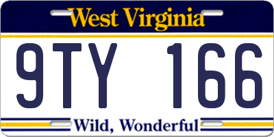 WV license plate 9TY166