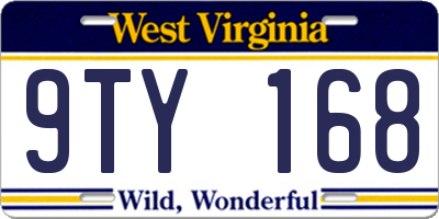 WV license plate 9TY168
