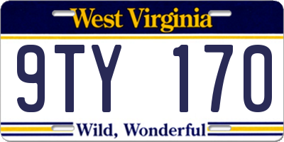 WV license plate 9TY170