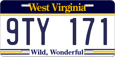 WV license plate 9TY171