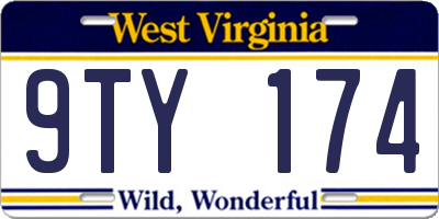 WV license plate 9TY174