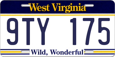 WV license plate 9TY175
