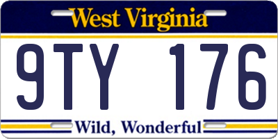 WV license plate 9TY176
