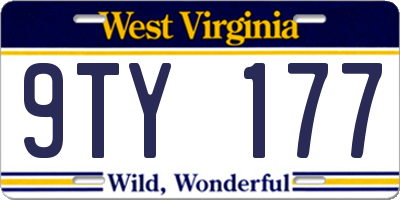 WV license plate 9TY177