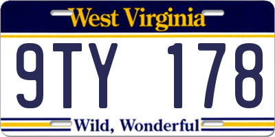 WV license plate 9TY178