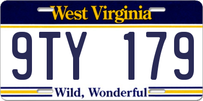 WV license plate 9TY179