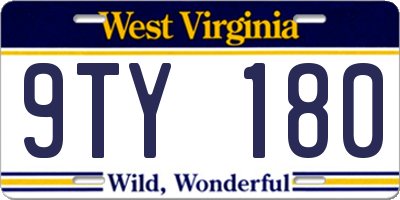 WV license plate 9TY180