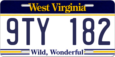 WV license plate 9TY182