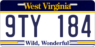 WV license plate 9TY184