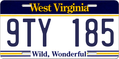 WV license plate 9TY185