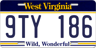 WV license plate 9TY186