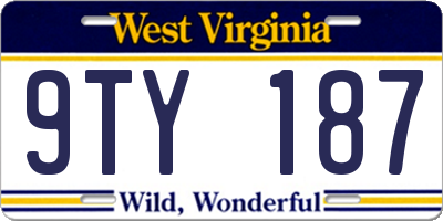 WV license plate 9TY187